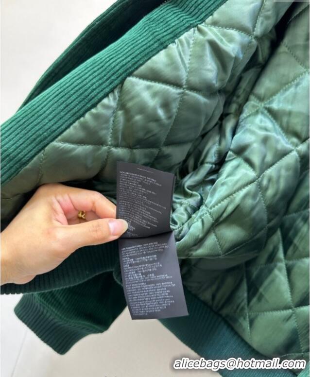 Luxury Cheap Miu Miu Corduroy Padded Jacket MM101419 Green 2025