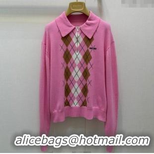Best Grade Miu Miu Cashmere Polo Shirt MM101408 Pink 2025