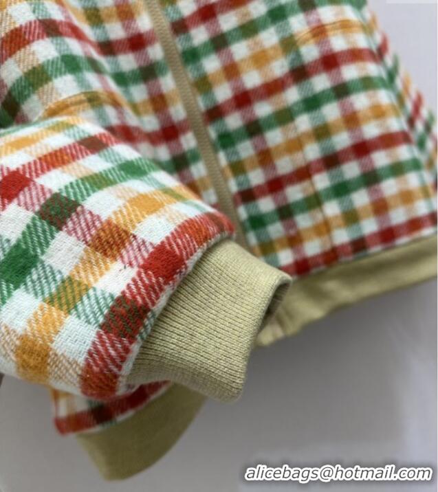 ​Luxury Cheap Miu Miu Wool Blend Plaid Jacket with Lining MM101402 Multicolor 2025