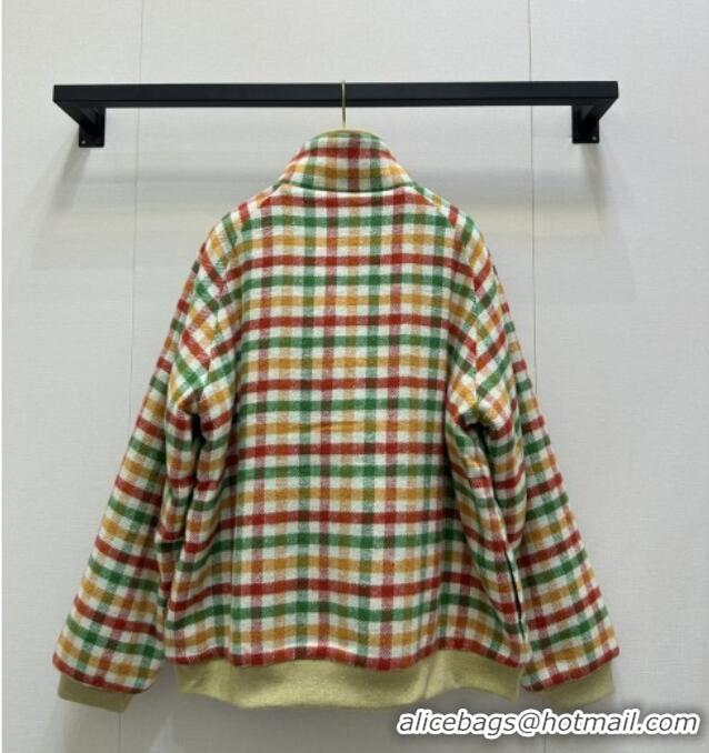 ​Luxury Cheap Miu Miu Wool Blend Plaid Jacket with Lining MM101402 Multicolor 2025