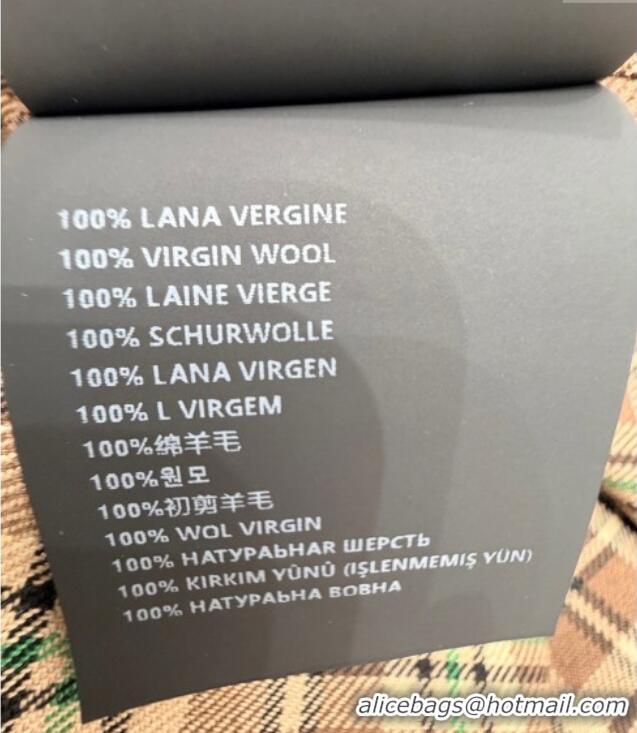 Best Quality Miu Miu Wool Plaid Shirt MM101405 Brown 2025