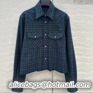 Grade Quality Miu Miu Plaid Shirt MM101407 Blue/Green/Red 2025