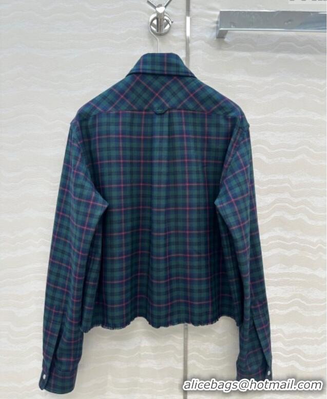 Grade Quality Miu Miu Plaid Shirt MM101407 Blue/Green/Red 2025