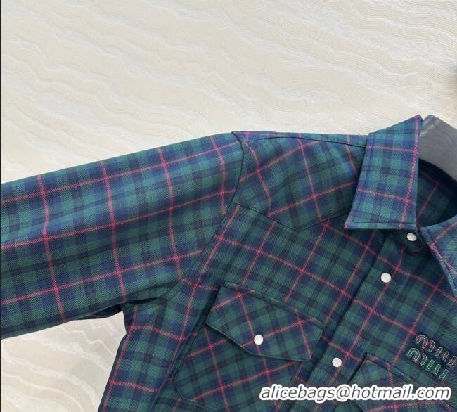 Grade Quality Miu Miu Plaid Shirt MM101407 Blue/Green/Red 2025