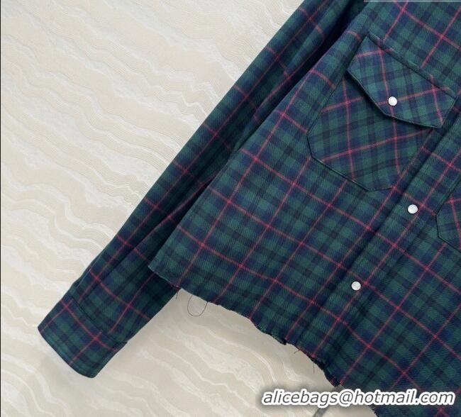 Grade Quality Miu Miu Plaid Shirt MM101407 Blue/Green/Red 2025