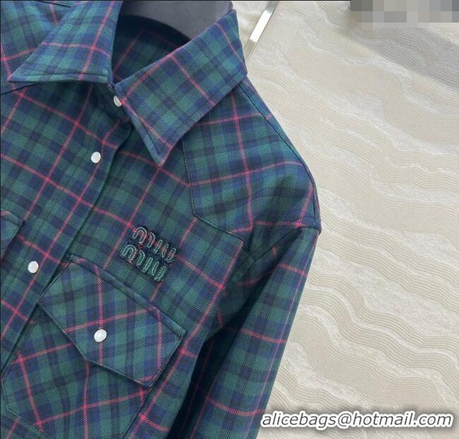 Grade Quality Miu Miu Plaid Shirt MM101407 Blue/Green/Red 2025