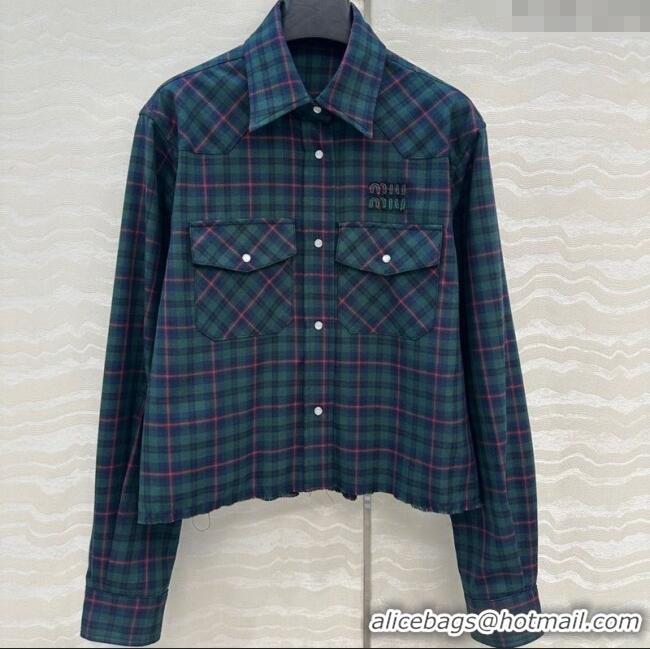 Grade Quality Miu Miu Plaid Shirt MM101407 Blue/Green/Red 2025