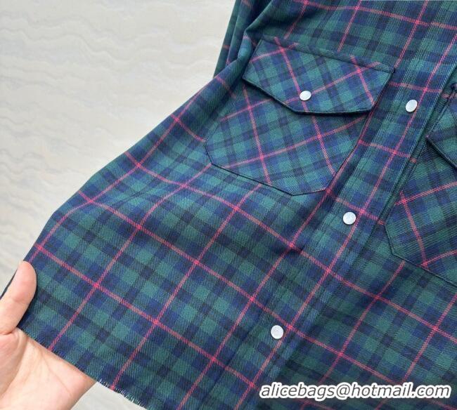 Grade Quality Miu Miu Plaid Shirt MM101407 Blue/Green/Red 2025
