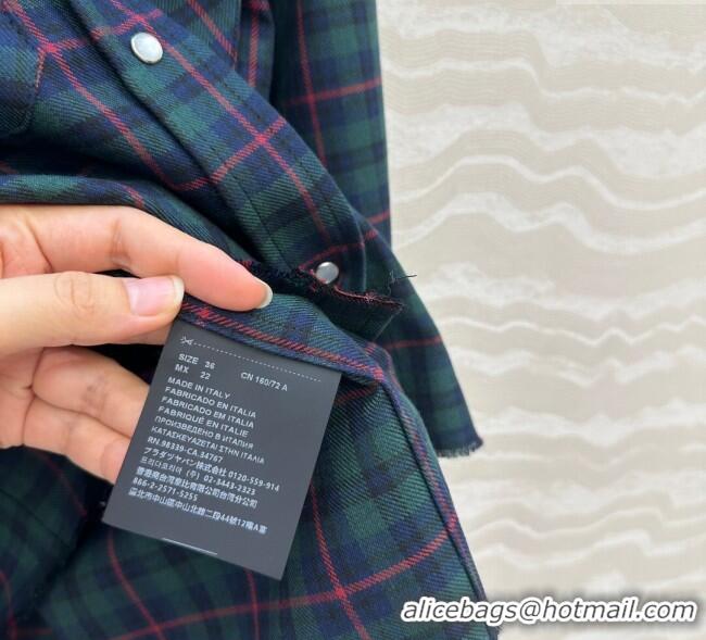 Grade Quality Miu Miu Plaid Shirt MM101407 Blue/Green/Red 2025