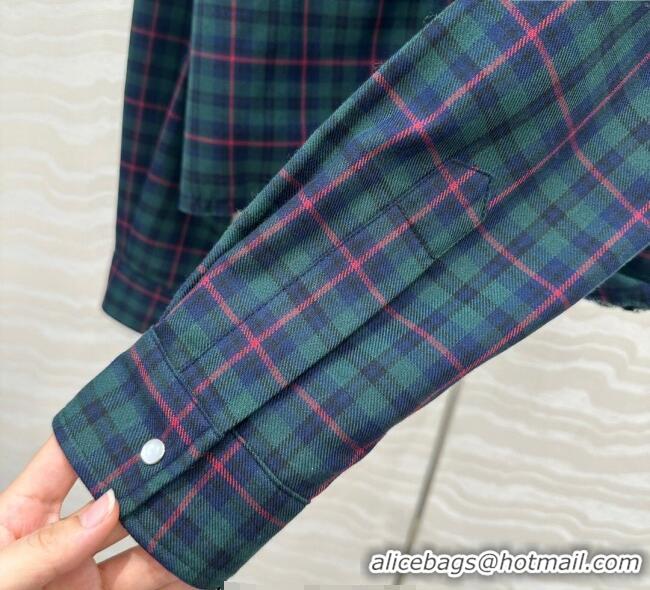 Grade Quality Miu Miu Plaid Shirt MM101407 Blue/Green/Red 2025
