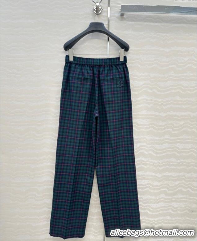 Market Sells Miu Miu Plaid Pants MM101407 Blue/Green/Red 2025