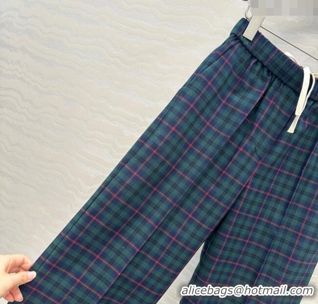 Market Sells Miu Miu Plaid Pants MM101407 Blue/Green/Red 2025
