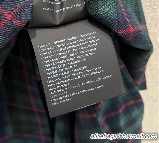 Best Price Miu Miu Wool Plaid Dress MM101407 Blue/Green/Red 2025