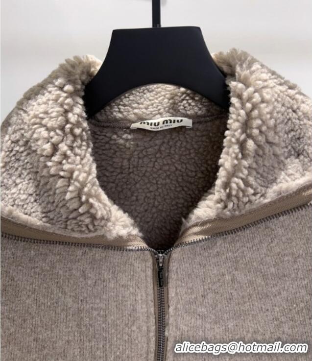 Miu Miu Shearling Blend Jacket MM101411 Grey 2025