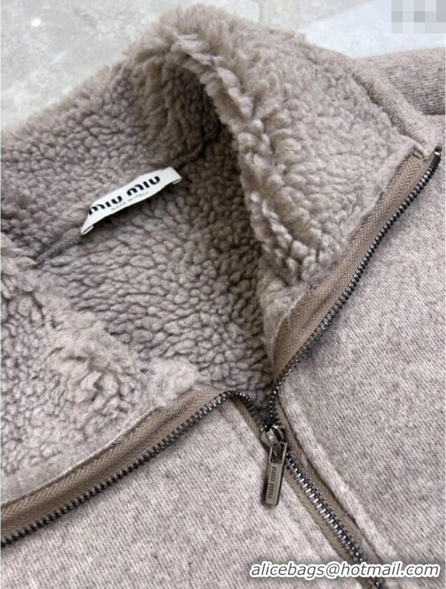 Miu Miu Shearling Blend Jacket MM101411 Grey 2025