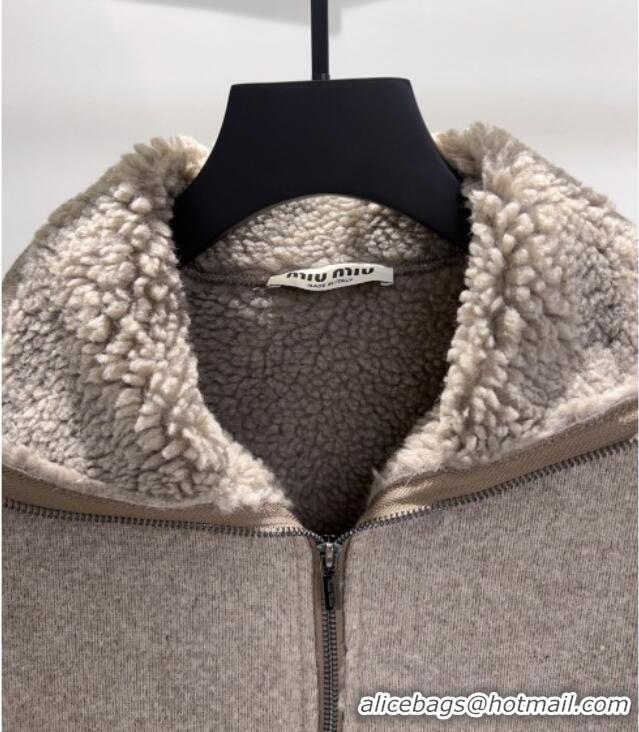 Miu Miu Shearling Blend Jacket MM101411 Grey 2025