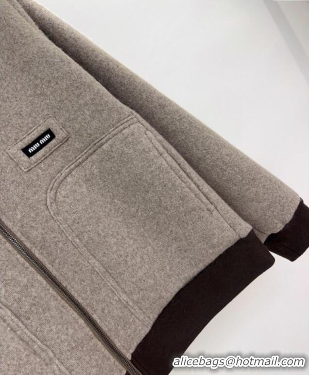 Miu Miu Shearling Blend Jacket MM101411 Grey 2025