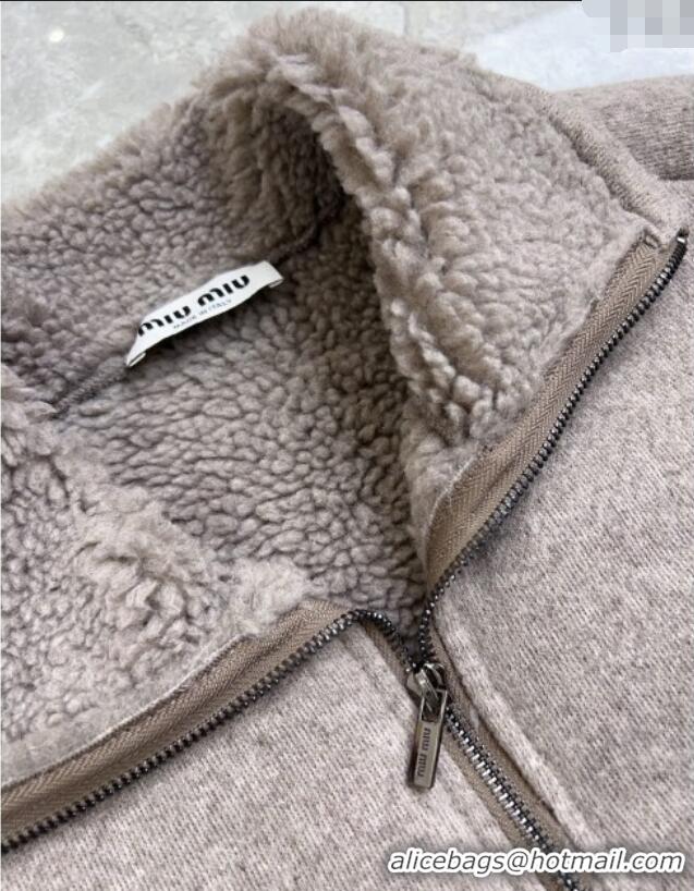 Miu Miu Shearling Blend Jacket MM101411 Grey 2025