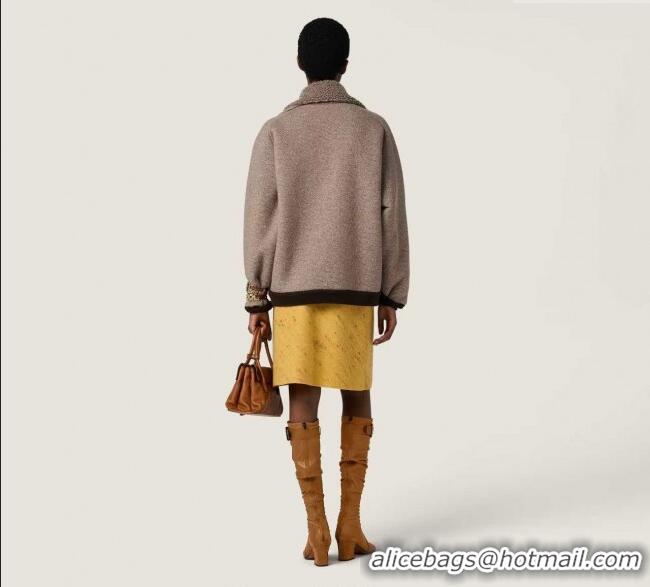 Miu Miu Shearling Blend Jacket MM101411 Grey 2025