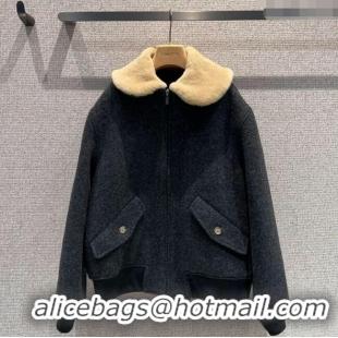 New Release Creation Miu Miu Wool Jacket MM101410 Dark Grey 2025