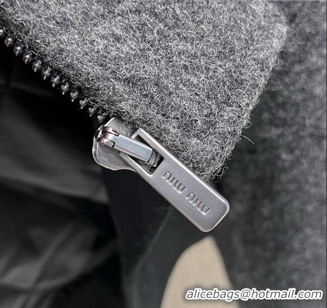New Release Creation Miu Miu Wool Jacket MM101410 Dark Grey 2025