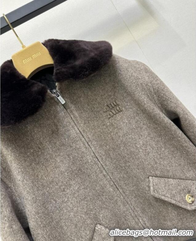 Modern Classic Miu Miu Wool Jacket MM101410 Grey 2025
