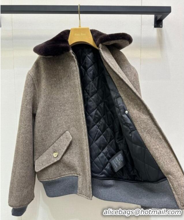 Modern Classic Miu Miu Wool Jacket MM101410 Grey 2025