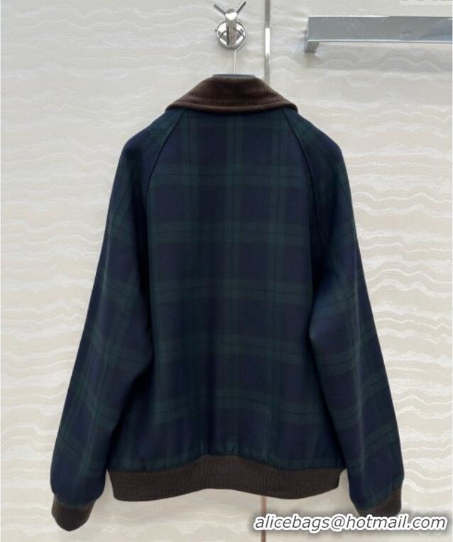 Traditional Specials Miu Miu Plaid Jacket MM101413 Blue/Green 2025