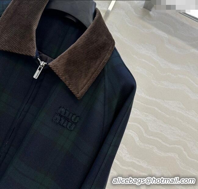 Traditional Specials Miu Miu Plaid Jacket MM101413 Blue/Green 2025