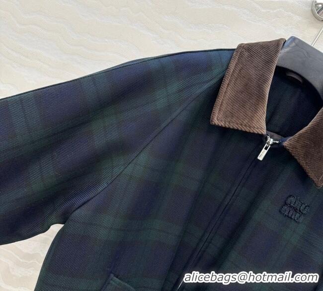 Traditional Specials Miu Miu Plaid Jacket MM101413 Blue/Green 2025