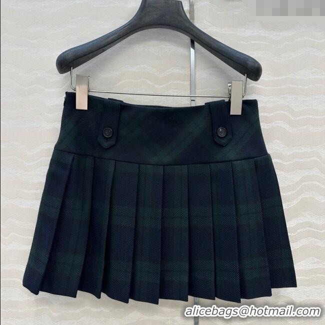 Affordable Price Miu Miu Plaid Mini Skirt MM101413 Blue/Green 2025