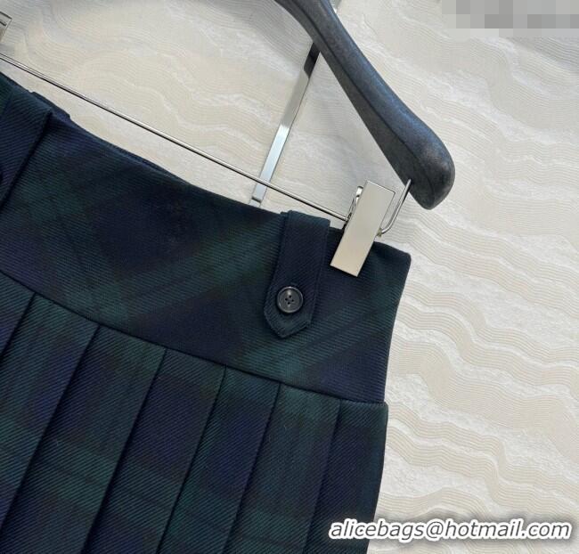 Affordable Price Miu Miu Plaid Mini Skirt MM101413 Blue/Green 2025