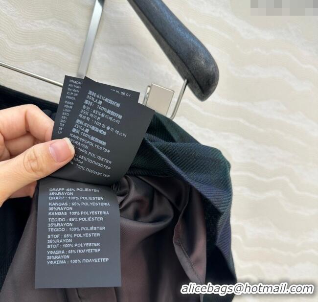 Affordable Price Miu Miu Plaid Mini Skirt MM101413 Blue/Green 2025