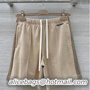 Shop Promotional Miu Miu Cotton Shorts MM101414 Beige 2025