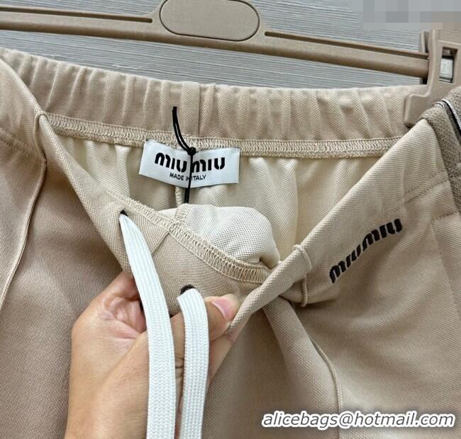 Shop Promotional Miu Miu Cotton Shorts MM101414 Beige 2025