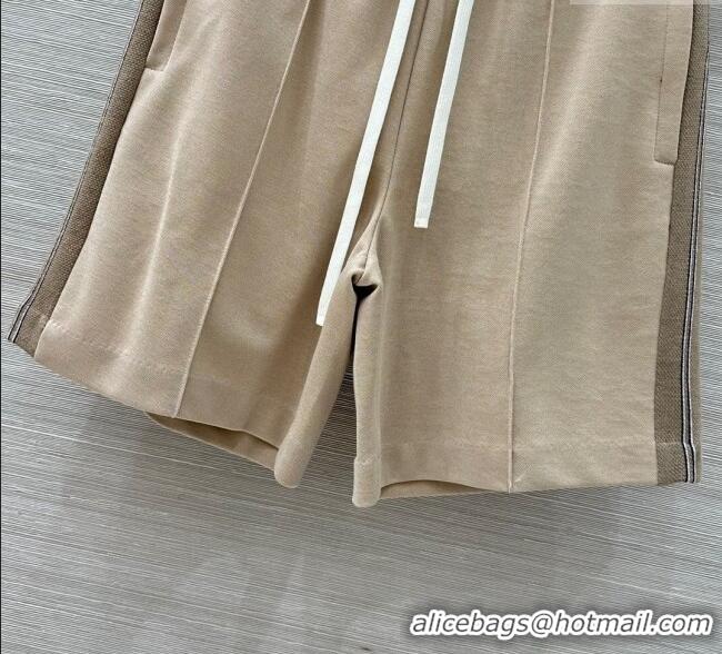 Shop Promotional Miu Miu Cotton Shorts MM101414 Beige 2025