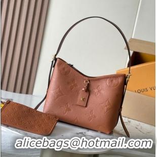 ​Best Price Louis Vuitton CarryAll PM Bag in Embossed Grained Cowhide Leather M11790 Cognac Brown 2025