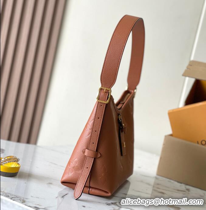 ​Best Price Louis Vuitton CarryAll PM Bag in Embossed Grained Cowhide Leather M11790 Cognac Brown 2025