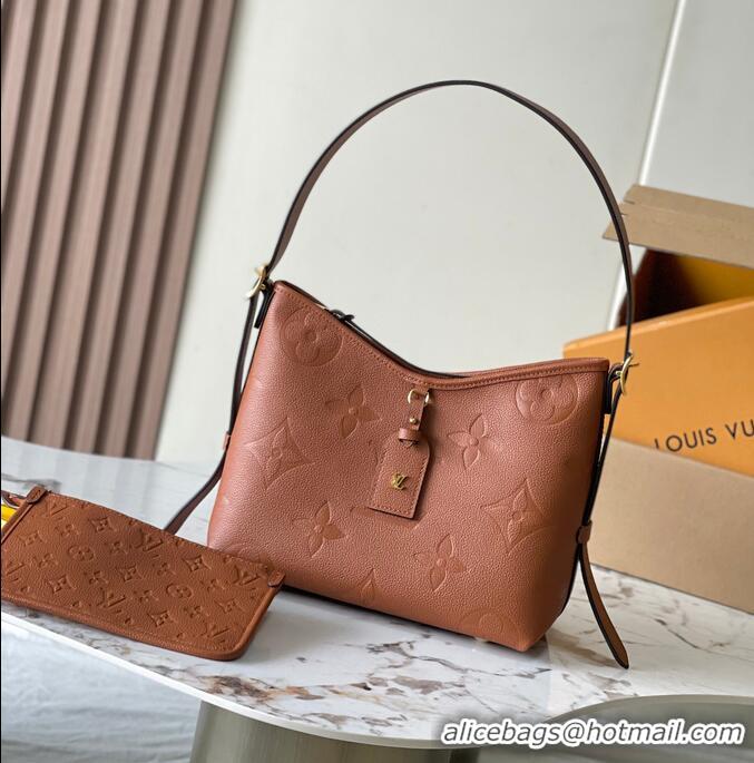 ​Best Price Louis Vuitton CarryAll PM Bag in Embossed Grained Cowhide Leather M11790 Cognac Brown 2025
