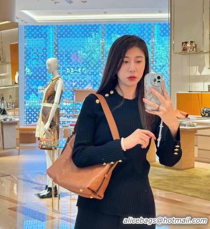 ​Best Price Louis Vuitton CarryAll PM Bag in Embossed Grained Cowhide Leather M11790 Cognac Brown 2025