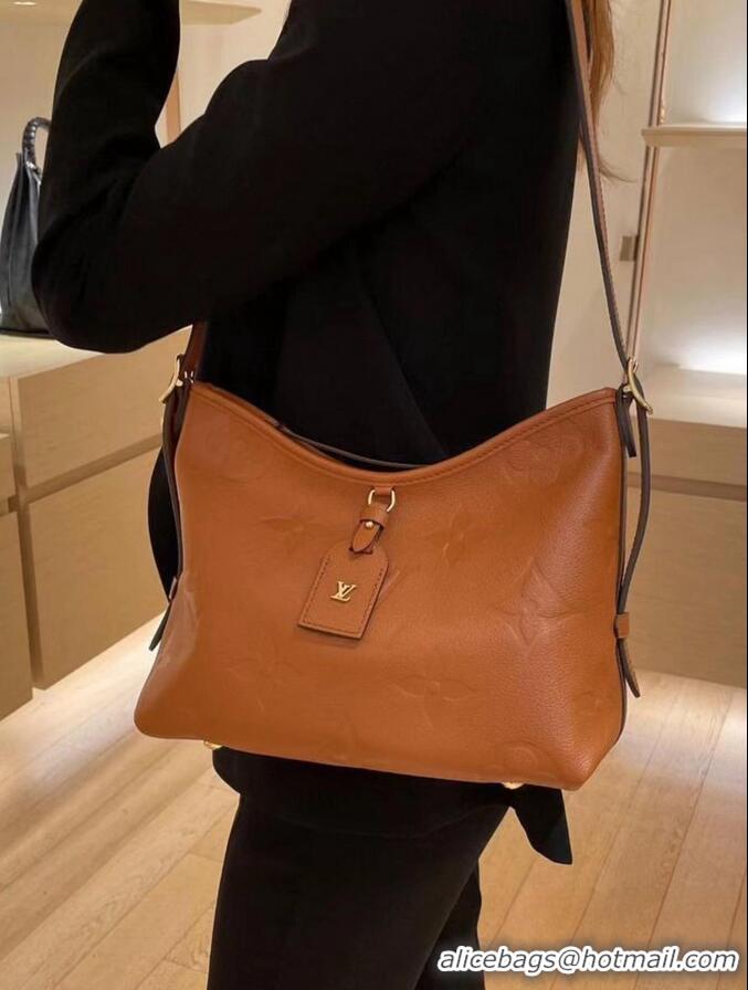 ​Best Price Louis Vuitton CarryAll PM Bag in Embossed Grained Cowhide Leather M11790 Cognac Brown 2025
