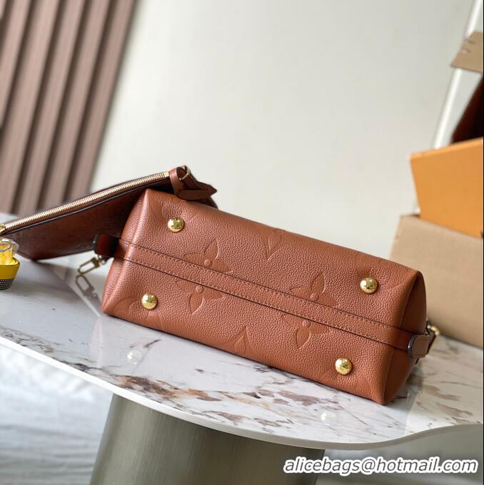 ​Best Price Louis Vuitton CarryAll PM Bag in Embossed Grained Cowhide Leather M11790 Cognac Brown 2025