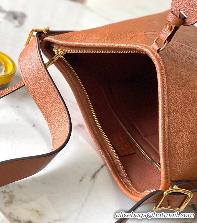 ​Best Price Louis Vuitton CarryAll PM Bag in Embossed Grained Cowhide Leather M11790 Cognac Brown 2025