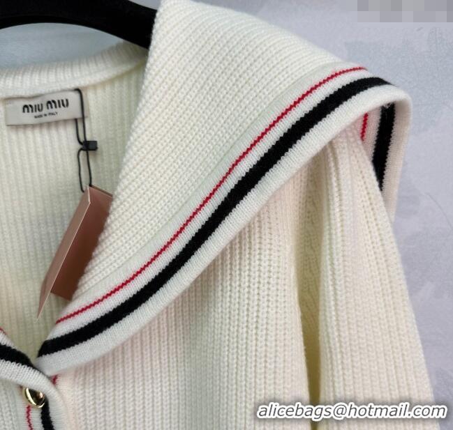 Buy Inexpensive Miu Miu Wool Cardigan MM101418 White/Grey 2025