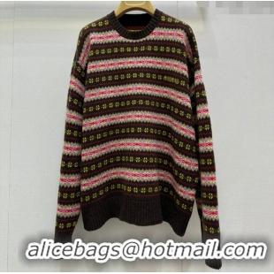 ​Affordable Price Miu Miu Striped Sweater MM101423 Brown/Multicolor 2025