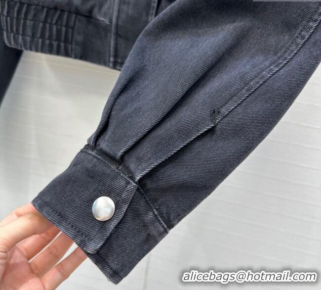 Trendy Design Miu Miu Denim Jacket with Cotton Padded MM101421 Black 2025