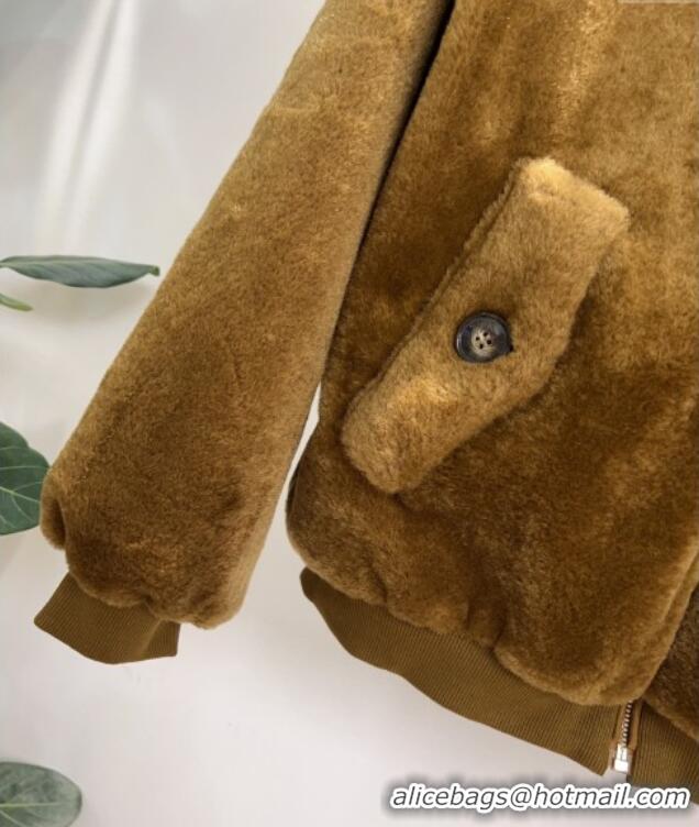 Inexpensive Miu Miu Furry Jacket MM101424 Brown 2025