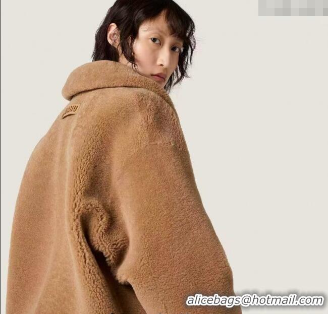 Inexpensive Miu Miu Furry Jacket MM101424 Brown 2025