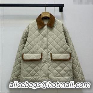 ​Trendy Design Miu Miu Quilted Padded Jacket with Calf Leather Suede MM101423 Apricot 2025