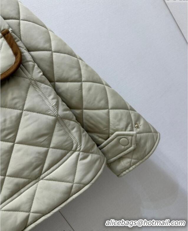 ​Trendy Design Miu Miu Quilted Padded Jacket with Calf Leather Suede MM101423 Apricot 2025